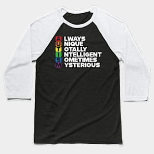 Autism Awareness Abbreviation - Always Unique Baseball T-Shirt